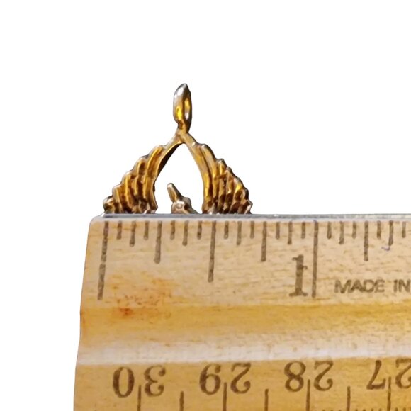 Custom 18 Karat Yellow Gold Phoenix Rising Pendant w/ Spectrolite by L Stetzler - Picture 8 of 9